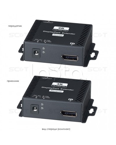 Комплект (передатчик + приёмник) для передачи DisplayPort + USB + RS232 SC&T DP02U в Волгограде Видеоусилители, Модуляторы, Делители Pintop.ru