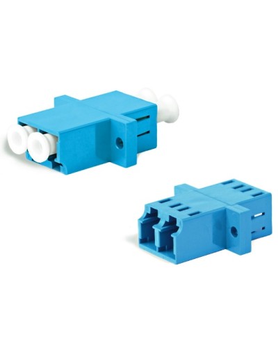 Адаптер оптический проходной LC/UPC-LC/UPC, SM, duplex, корпус пластиковый, синий, белые колпачки LC/UPC-LC/UPC Hyperline FA-P11Z-DLC/DLC-N/WH-BL в Волгограде Проходные адаптеры и розетки оптические Pintop.ru