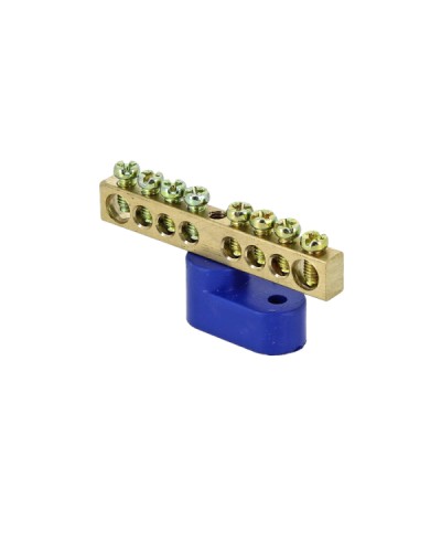Шина 0 N (6х9мм) 8 отверстий латунь синий угловой изолятор EKF PROxima (sn0-63-08-1) в Волгограде Аксессуары для стоек и шкафов Pintop.ru