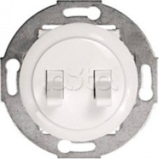 Экопласт Выключатель 2-рычажковый (схема 5) 10 A, 250 B (белый) Vintage