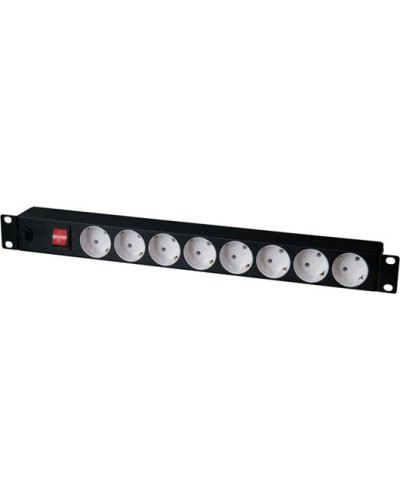 Блок розеток 1U, 8 розеток Schuko с фильтром TLK TLK-RS08MF1-BK в Волгограде Блоки розеток Pintop.ru