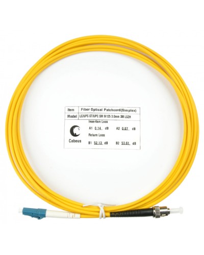 Шнур оптический simplex LC-ST 9/125 sm 3м LSZH Cabeus FOP(s)-9-LC-ST-3m в Волгограде Патч-корды оптические Pintop.ru