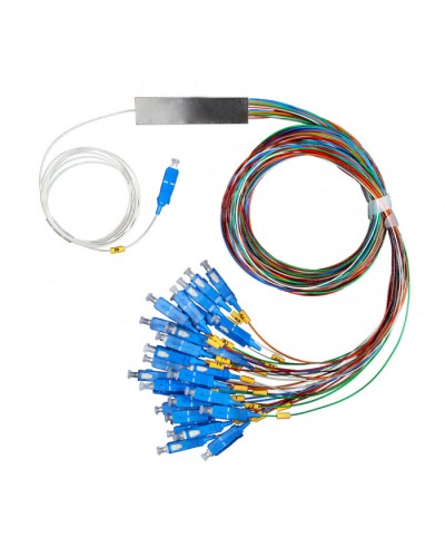 Разветвитель план 1х16 окон SC/UPC 9/125 вывод 1,5м буфер 0.9мм 1260/1650 Cabeus (FCT-PLC-1/16-9-SC/U-1.5-0.9) в Волгограде Оптические разветвители (сплиттеры) Pintop.ru