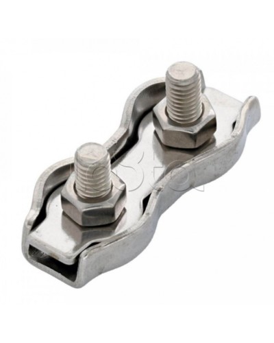 Зажим троса двойной D6мм Duplex (100шт/уп) Промрукав (PR08.3891) в Волгограде Держатели, клипсы, скобы Pintop.ru