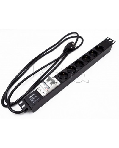 Блок розеток Hyperline SHE19-6SH-B-2.5EU в Волгограде Блоки розеток Pintop.ru