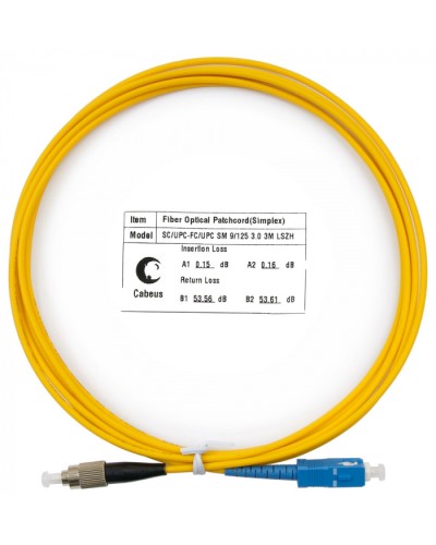 Шнур оптический simplex SC-FC 9/125 sm 3м LSZH Cabeus FOP(s)-9-SC-FC-3m в Волгограде Патч-корды оптические Pintop.ru