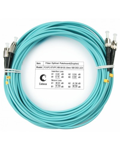 Шнур оптический duplex FC-ST 50/125 mm OM3 10м LSZH Cabeus FOP-50-FC-ST-10m в Волгограде Патч-корды и пигтейлы Pintop.ru