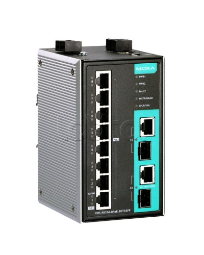 Коммутатор PoE 10-портовый Moxa EDS-P510A-8PoE-2GTXSFP-T в Волгограде Коммутаторы Pintop.ru