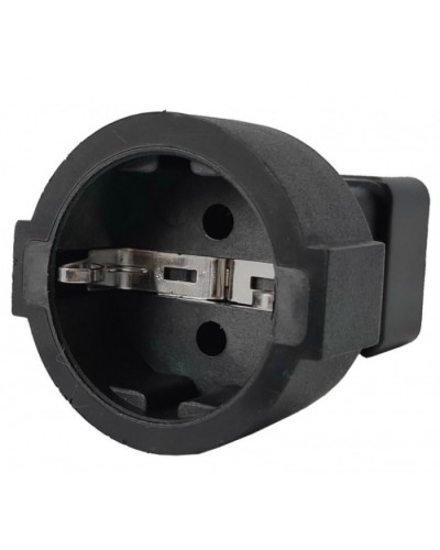 Адаптер переходной, розетка Schuko - вилка C20, 220В, 16А, черный LANMASTER (LAN-PPS/20-BK) в Волгограде Проходные адаптеры и розетки оптические Pintop.ru