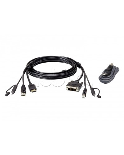 Комплект кабелей USB, HDMI-DVI-D для защищенного KVM-переключателя (1.8м) ATEN 2L-7D02DHX2 в Волгограде Видеоусилители, Модуляторы, Делители Pintop.ru