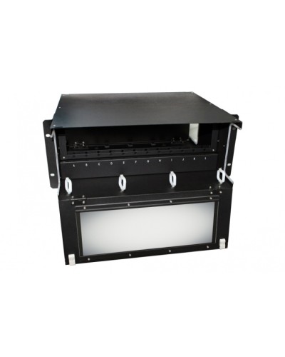 Патч-панель 19” универсальная Hyperline FO-19BX-4U-F2-12xSLT-W120H32-EMP в Волгограде Кросс оптический Pintop.ru