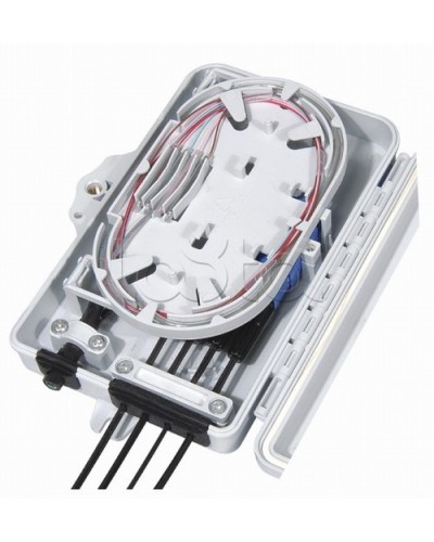 Бокс оптический настенный, 4 порта (SC, duplex LC), без пигтейлов и проходных адаптеров Hyperline FO-WBI-4A-GY в Волгограде Кросс оптический Pintop.ru