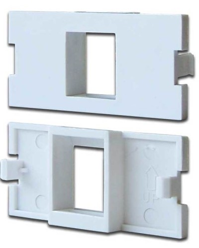 Вставка модульная на 1 кейстоун в розетку LAN-MB, белая LANMASTER LAN-MBP-1OK-WH в Волгограде Коннекторы Pintop.ru