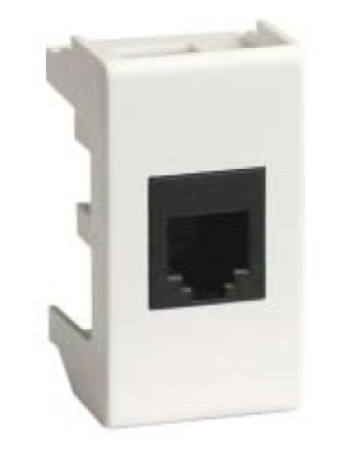 Компьютерная розетка RJ-45, кат.5Е, неэкранированная 8P8C, Hyperline, Dual IDC, белый RAL 9010, DKC 45048 в Волгограде Розетки компьютерные и телефонные Pintop.ru