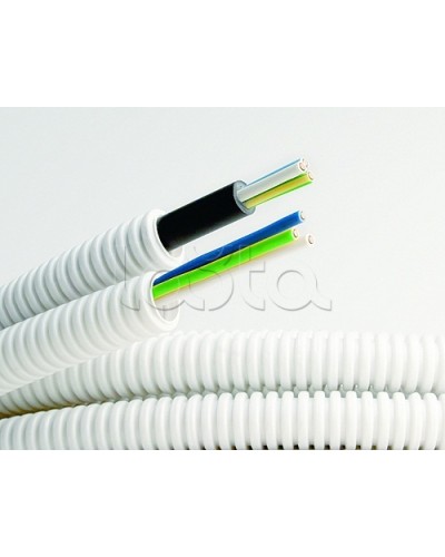 Электротруба ПВХ гибкая гофр. д.20мм, цвет серый, с кабелем ВВГнг(А)-LS 3х2,5мм² РЭК ГОСТ+, 100м DKC 9S920100 в Волгограде Труба гофрированная Pintop.ru