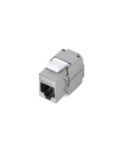Вставка Keystone Jack RJ-45(8P8C), категория 5e, 110 IDC, угол заделки 180 градусов, без инструмента (Toolless), экранированная, белая в Волгограде Модули Keystone Pintop.ru