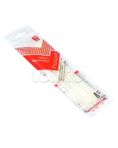 Хомут P6.6 стандартный (б), 2.5x200 (100шт) FlexLock PROxima EKF (plc-fl-ctsw-2.5x200) в Волгограде Стяжки-хомуты Pintop.ru