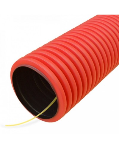 Труба гофрированная двустенная ПНД гибкая тип 750 (SN10) с/з красная д160 (50м/уп) Промрукав (PR15.0177) в Волгограде Труба гофрированная Pintop.ru