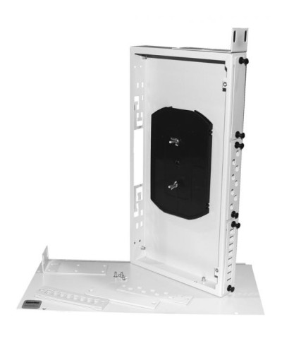 Бокс оптический универсальный 19, от 8 до 24 портов (SC, duplex LC, ST, FC), со сплайс пластиной, без пигтейлов и проходных адаптеров Hyperline FO-19R-1U-3xSLT-W140H42-24UN-GY в Волгограде Кросс оптический Pintop.ru