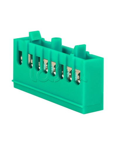 Шина 0 PE (6х9мм) 8 отверстий латунь зеленый изолированный корпус на DIN-рейку EKF PROxima (sn0-63-8-ig) в Волгограде Аксессуары для стоек и шкафов Pintop.ru