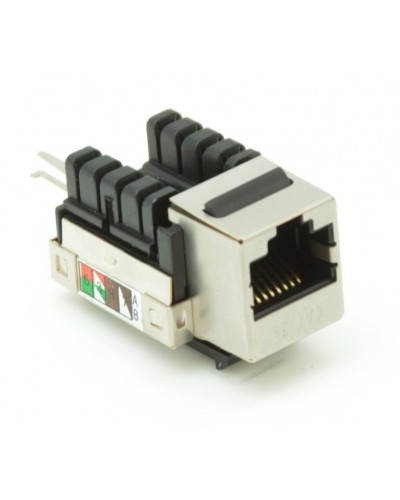 Модуль-вставка типа Keystone, Кат.5e (Класс D), 100МГц, RJ45/8P8C, 110/KRONE, T568A/B, экранированный, металлик, уп-ка 10шт. NETLAN EC-UKJ-SD2-MT-10 в Волгограде Коннекторы Pintop.ru