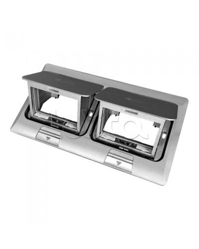 Люк в пол на 2x2 поста (45х45мм) в комплекте с коробкой и суппортом, сталь Экопласт (70027) в Волгограде Системы лючков и колонн Pintop.ru