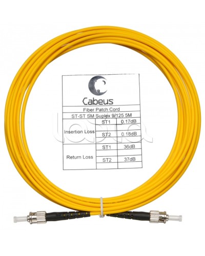 Шнур оптический simplex ST-ST 9/125 sm 5м LSZH Cabeus FOP(s)-9-ST-ST-5m в Волгограде Патч-корды оптические Pintop.ru