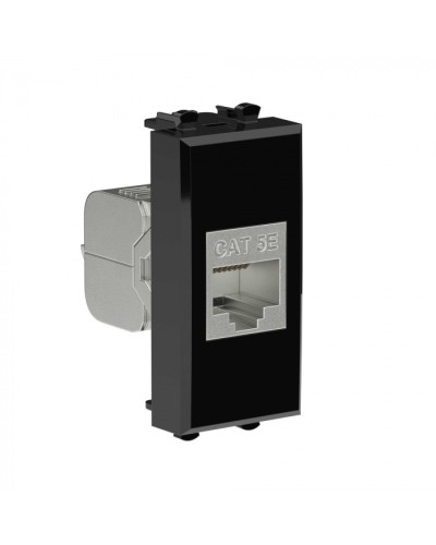 Avanti Компьютерная розетка RJ-45 без шторки модульная, кат.5е экран., Черный квадрат 1модуль DKC (4402761) в Волгограде Коннекторы Pintop.ru