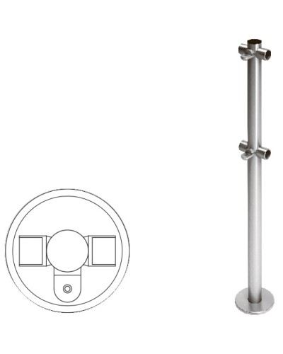 Cтойка ограждения Т-образная с 2-мя полупетлями (антик серебро) Oxgard в Волгограде Ограждения Pintop.ru