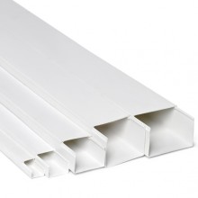 Кабель-канал 80x40x2000, двойной замок, белый (ПожТехКабель)