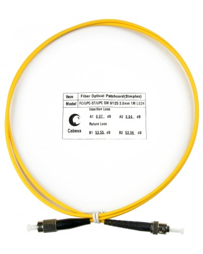 Шнур оптический simplex FC-ST 9/125 sm 1м LSZH Cabeus FOP(s)-9-FC-ST-1m в Волгограде Патч-корды оптические Pintop.ru