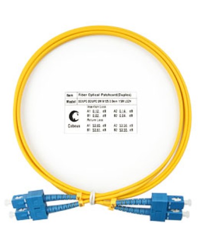 Патч-корд волоконно-оптический SM 9/125 duplex SC/SC LSZH (1,5 м) Cabeus FOP(d)-9-SC-SC-1,5M в Волгограде Патч-корды оптические Pintop.ru