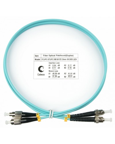 Шнур оптический duplex FC-ST 50/125 mm OM3 1м LSZH Cabeus FOP-50-FC-ST-1m в Волгограде Патч-корды и пигтейлы Pintop.ru