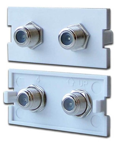 Вставка модульная с 2хF адаптерами в розетку LAN-MB, белая LANMASTER LAN-MBP-2TV/F-WH в Волгограде Коннекторы Pintop.ru