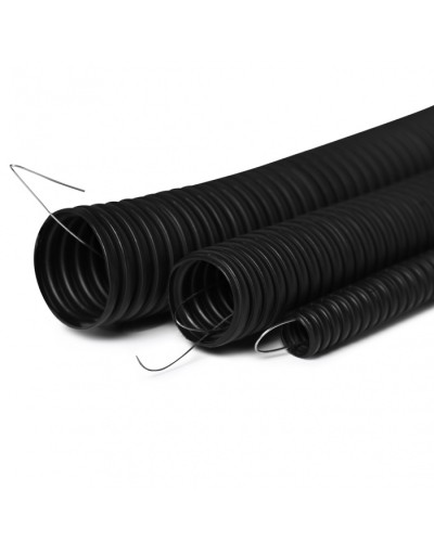 Труба гофрированная с зондом 32 мм.из ПНД, трудногорючая, безгалогенная FRHFгибкая со стальной протяжкой (50м) ПожТехКабель в Волгограде Труба гофрированная Pintop.ru