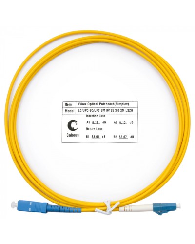 Шнур оптический simplex LC-SC 9/125 SM 2 м LSZH Cabeus FOP(s)-9-LC-SC-2M в Волгограде Патч-корды оптические Pintop.ru