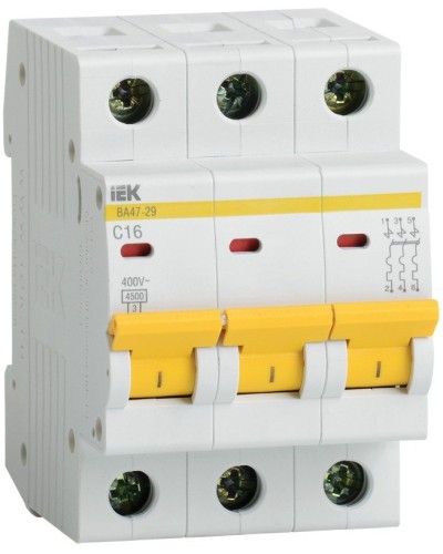 Авт. выкл. ВА47-29 3Р 25А 4,5кА х-ка С GENERICA IEK (MVA25-3-025-C) в Волгограде Электротехническое оборудование Pintop.ru
