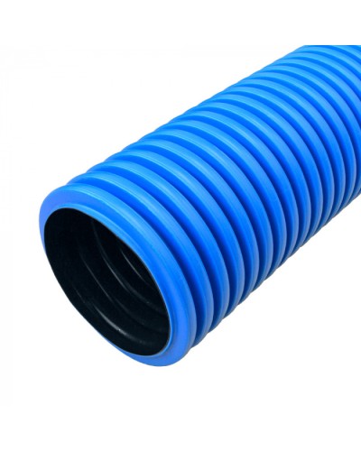 Труба гофрированная двустенная ПНД жесткая тип 1250 (SN26) синяя d110 мм 6м (36м/уп) Промрукав (PR15.01051) в Волгограде Труба гофрированная Pintop.ru
