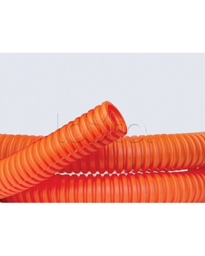 Труба ПНД гибкая гофр. д.25мм, тяжёлая без протяжки, 50м, цвет оранжевый DKC 70525 в Волгограде Труба гофрированная Pintop.ru