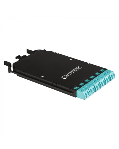 Компактная MPO кассета OS2, 12xLC, тип B, низкие потери, черная LANMASTER (LAN-MCCB-1M-12LC/OS2) в Волгограде Патч-корды оптические Pintop.ru