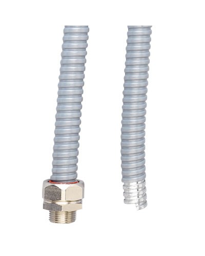 Металлорукав DN 15мм в ПВХ изоляции, Dвн 15,5 мм, Dнар 19,5, 50 м, цвет серый DKC 6071R-015 в Волгограде Металлорукав Pintop.ru