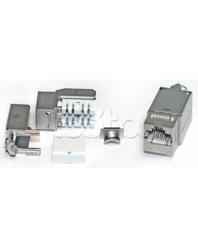 Вставка Keystone Jack RJ-45(8P8C), категория 6A, экранированная, 110 IDC, заделка с помощью NE-TOOL, белая Hyperline KJNE-8P8C-C6A-90-SH-F-WH в Волгограде Модули Keystone Pintop.ru