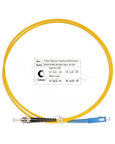Патч-корд волоконно-оптический SM 9/125 simplex SC-ST LSZH (1,5 м) Cabeus FOP(s)-9-SC-ST-1,5m в Волгограде Патч-корды оптические Pintop.ru