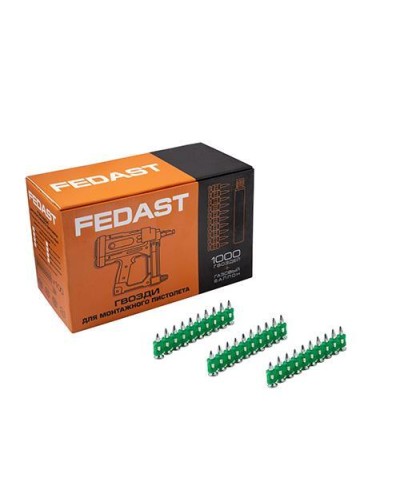 Гвозди 3.0*38 мм усиленные для монтажного пистолета (1000 шт/уп) FEDAST (fd3038eg) в Волгограде Крепеж: Дюбели, шурупы, саморезы Pintop.ru