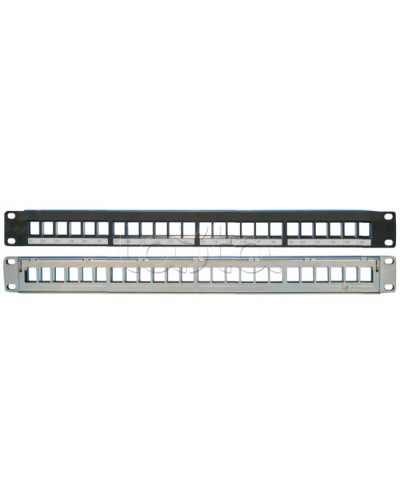 Наборная коммутационная панель 19”, 1U, 24 порта UTP/FTP Eurolan (27F-00-24BL) в Волгограде Коннекторы Pintop.ru