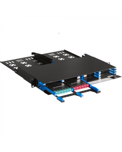 Бокс 19 на 12 компактных кассет MPO, 1U, черный LANMASTER (LAN-FOBM-12MCC-1U) в Волгограде Патч-корды оптические Pintop.ru