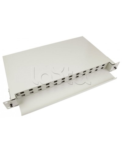 Бокс оптический 19, 1U на 24 SC/2xLC порта Cabeus ODF-19-24-SC в Волгограде Кросс оптический Pintop.ru