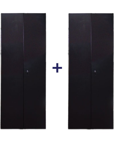 Комплект дверей 42U, 600 мм, черный, передняя - распашная металл, задняя - распашная металл TWT TWT-CBB-DR42-6x-S-M1 в Волгограде Аксессуары для стоек и шкафов Pintop.ru