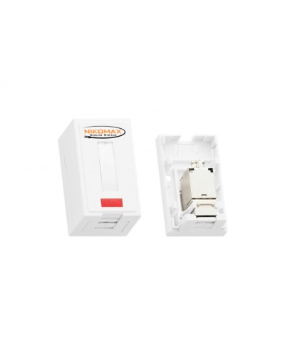 Розетка RJ45 1 порт кат.5e белая NIKOMAX (NMC-WO1UD2-FT-ST-WT) в Волгограде Розетки компьютерные и телефонные Pintop.ru