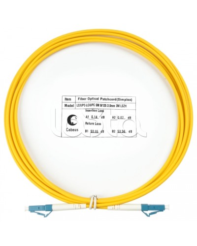 Шнур оптический simplex LC-LC 9/125 SM 3 м LSZH Cabeus FOP(s)-9-LC-LC-3M в Волгограде Патч-корды оптические Pintop.ru